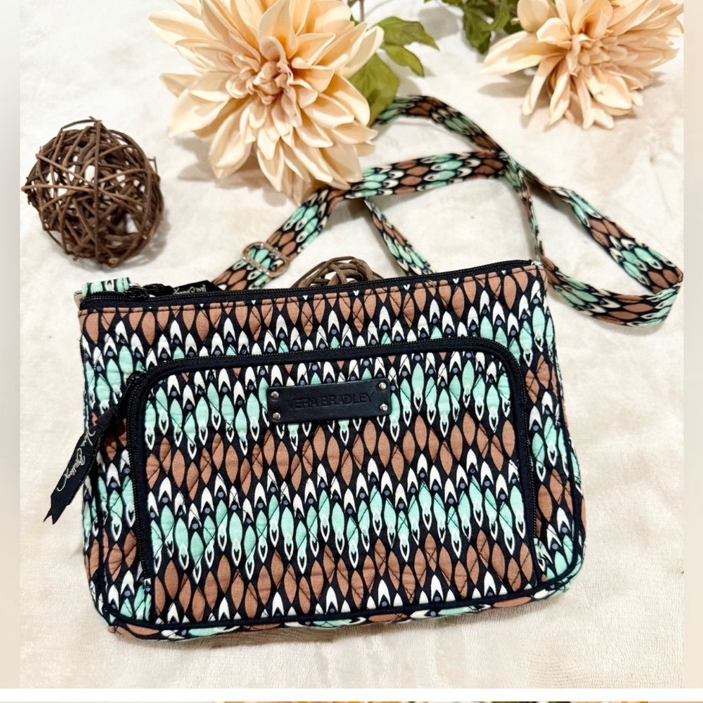 Vera Bradley Brown and Green Patterned Women's Bag